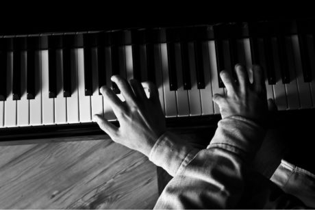 person playing the piano