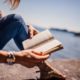 woman reading book