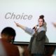 woman making presentation about choice