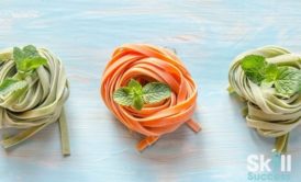 pasta strands shaped like roses