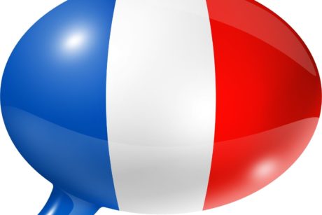 message bubble colored like the french flag