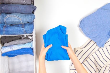 woman organizing clothes