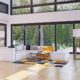 A stylish living room showcasing ample windows and beautiful wood flooring - Introduction To Interior Design