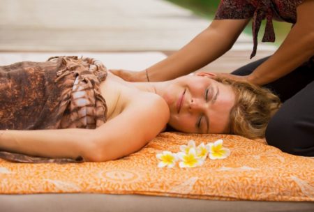 woman getting massage