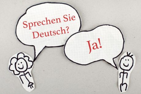 stick figures talking in german