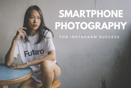 female model and course title smartphone photography