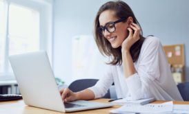 woman white laptop