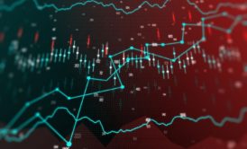 a stock chart featuring a line of dots, symbolizing trading secrets and market trends in financial analysis