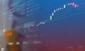 multi-colored graph showing the rise and fall of stock prices