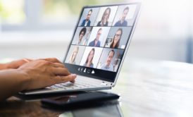 man attending a webinar through laptop, learning the blueprint for webinar marketing