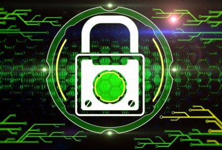 cyber security green lock