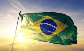 waving flag of brazil