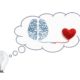 light bulb with brain and heart inside thought balloon