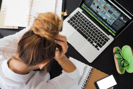 woman stressing and feeling anxiety over work