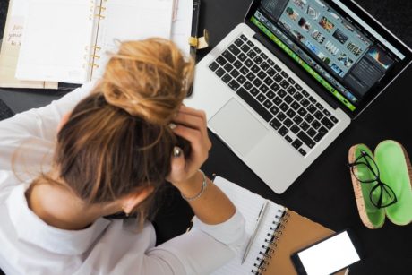 woman stressing and feeling anxiety over work