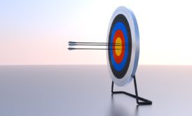 a set of arrows striking a target, symbolizing the importance to focus on your goals and achieve success