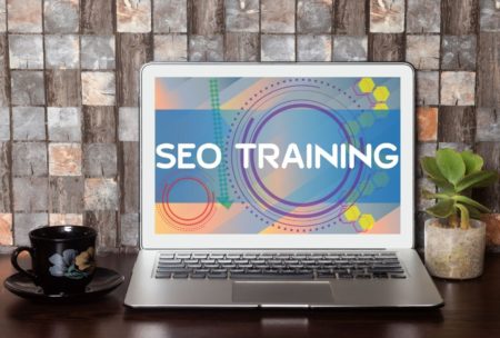 seo training on laptop