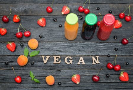 vegan fruits and healthy juice