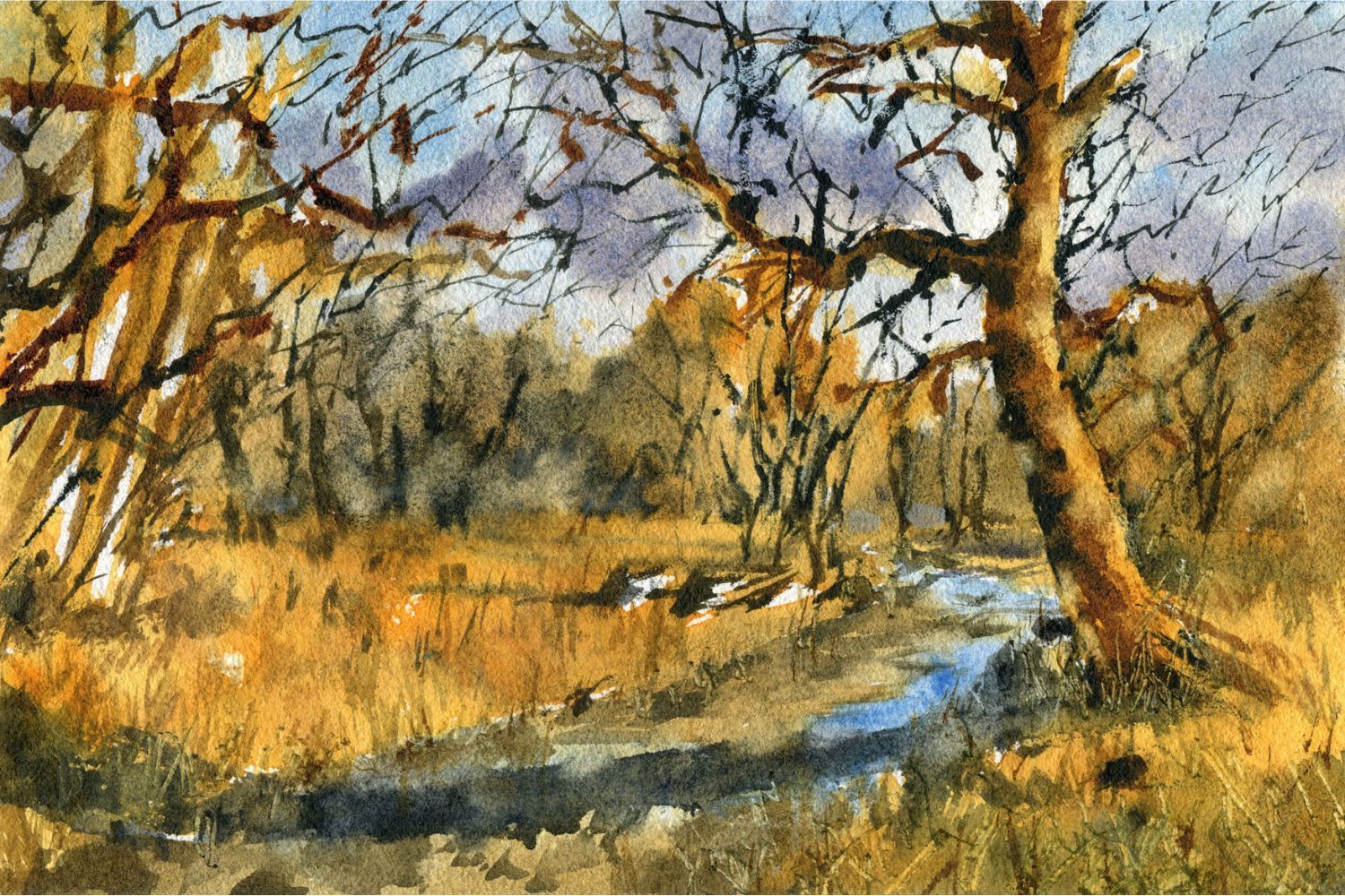 Loose Watercolor Essentials - Atmospheric Trees And River | Skill Success