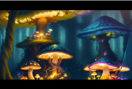 Colorful Mushroom Kingdom wallpaper showcasing the beauty of the stable diffusion masterclass