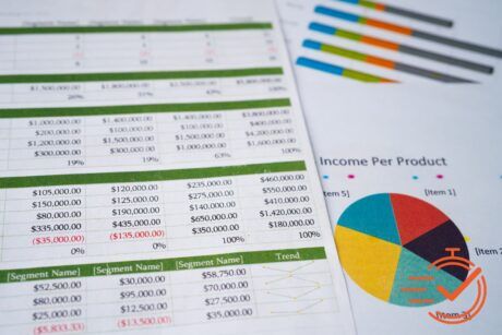 A simple chart demonstrating the process of calculating sales performance with a pivot table for clarity.