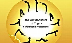 silhouette of individuals engaged in sun salutation yoga, showcasing different poses, emphasizing unity and mindfulness in practice