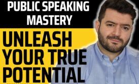 image promoting an online public speaking course, emphasizing mastery and unleashing true potential in communication skills